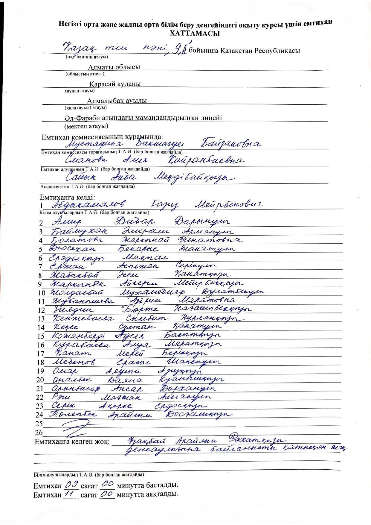 Қортынды бітіру емтихандары. Қазақ тілі - 2023